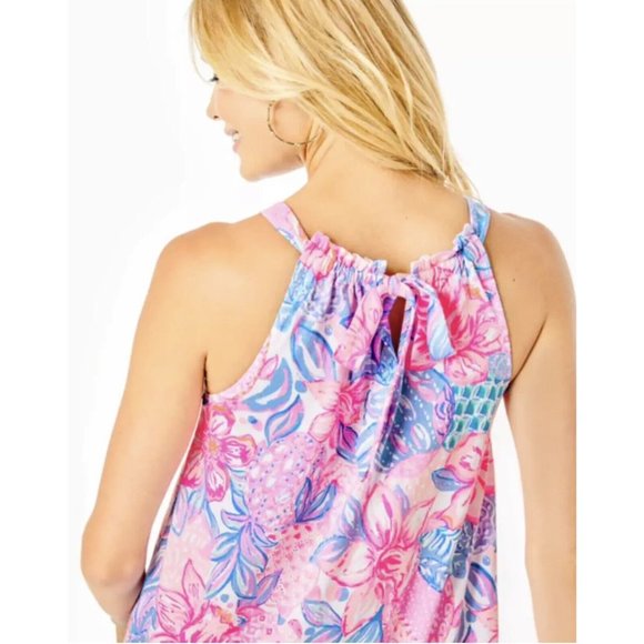 LILLY PULITZER SAIRA DRESS SZ LARGE SNAPPY TURTLE PINK ISLE NEW W/TAGS - Picture 3 of 10